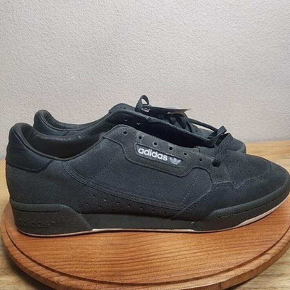 Adidas Continental 80 Shoes Mens Size 12 Black Leather Suede Originals Casual